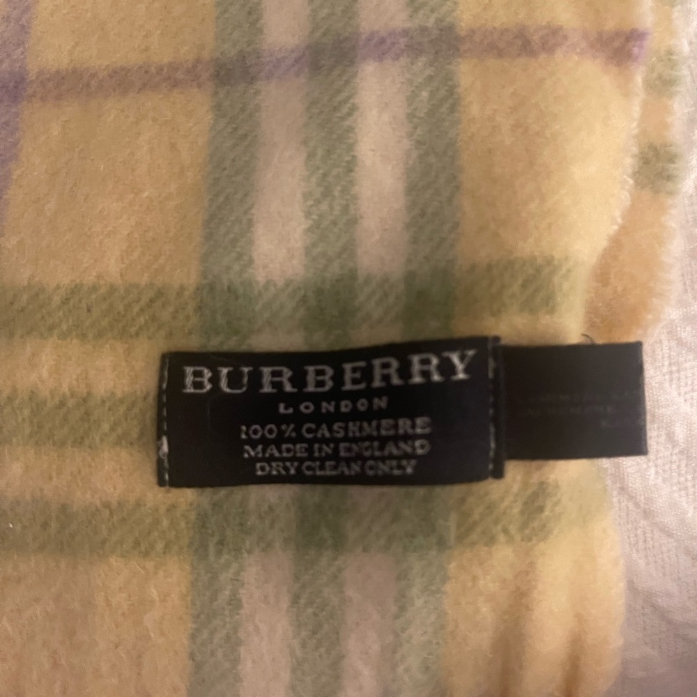 Burberry Vintage Yellow Cashmere Scarf